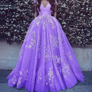 purple prom dresses 2020 sweetheart neckline evening dresses lace ball gown appliques evening dresses gowns