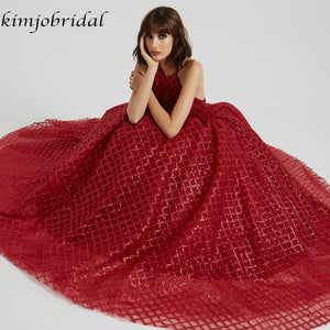 red prom dresses 2020 halter neckline keyhole sequins ball gown sparkly evening dresses vestidos de fiesta