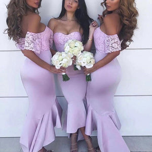 purple bridesmaid dresses 2020 off the shoulder sheath mermaid wedding guest dresses party dresses