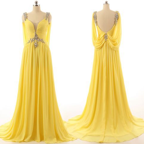 yellow bridesmaid dresses 2021 sweetheart crystal chiffon pleats a line floor length long prom dresses maid of honor dresses wedding party dresses