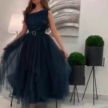 Load image into Gallery viewer, black prom dresses 2020 one shoulder belt beading a line formal dresses arabic party dresses