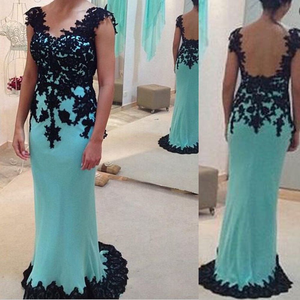 mermaid prom dresses 2020 deep v neck lace appliques court train chiffon floor length long evening dresses gowns arabic