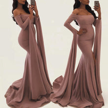 Load image into Gallery viewer, dusty pink prom dresses 2021 sashes mermaid satin long evening dresses gowns