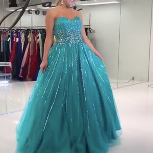 turquoise prom dresses sweetheart neckline tulle a line floor length evening dresses formal dresses arabic party dresses