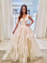 Load image into Gallery viewer, white wedding dresses 2020 sweetheart neckline pleats ruffle ball gown bridal dresses