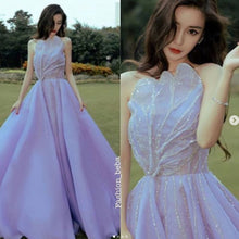 Load image into Gallery viewer, elegant prom dresses 2021 beading a line sequins bling bling long evening dresses gowns