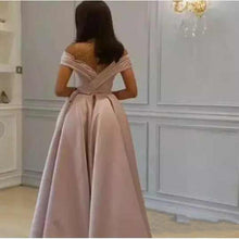 Load image into Gallery viewer, Graceful Pink Mermaid Prom Dresses Off-Shoulder Detachable Train Side Split Special Occasion Dresses Charming Evening Gowns