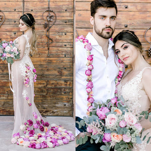 flowers prom dresses 2019 deep v neck hand made flowers lace appliques mermaid evening dresses sexy party dresses