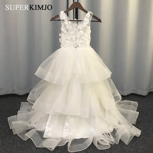 Communion Dresses 2020 Lace Cheap Flower Girl Dress for Weddings Vestido Primera Comunion Pageant Little Girl Dresses
