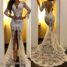 Load image into Gallery viewer, One-Shoulder White Evening Dresses Long 2021 New Mermaid Lace Islamic Dubai Saudi Arabic Formal Party Dress Prom Gowns