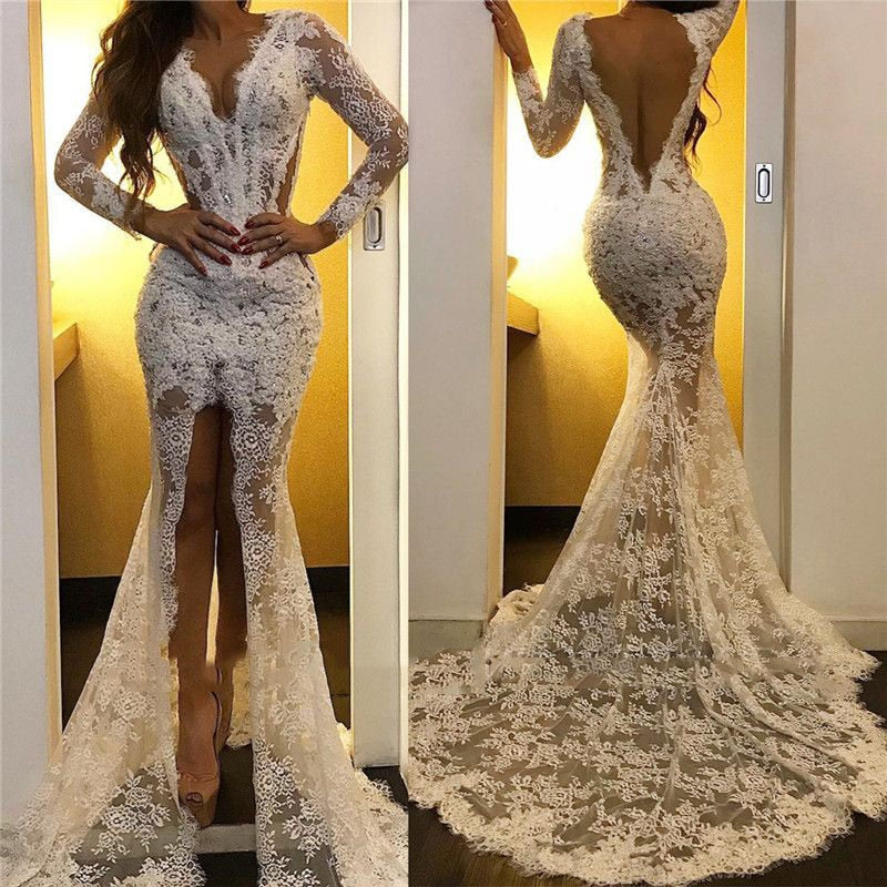 One-Shoulder White Evening Dresses Long 2021 New Mermaid Lace Islamic Dubai Saudi Arabic Formal Party Dress Prom Gowns