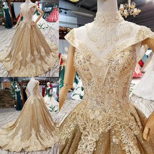 gold prom dresses 2021 high neck crystal tassel lace appliques sequins sparkly long evening dresses gowns