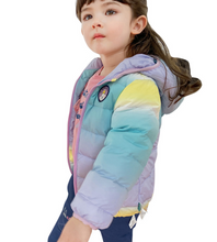 Load image into Gallery viewer, Girls Winter Parka Coat Mid-length Children Feather Coat Baby Girls Winter Coats Cute Long Sleeve Hooded Jacket Girl Thick Warm Winter Fleece Outerwear Kids Clothes