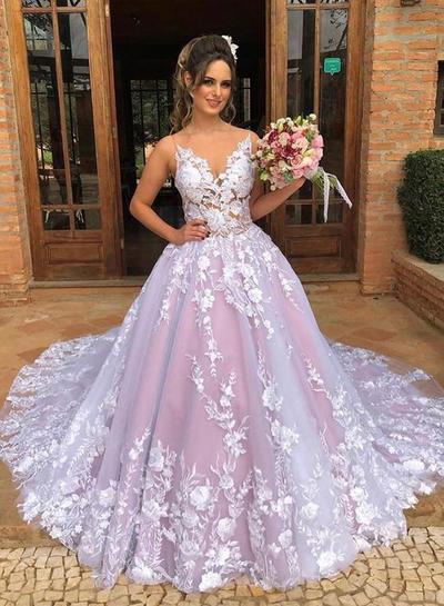 pink prom dresses 2020 flowers ball gown lace appliques puffy evening dresses arabic evening gowns